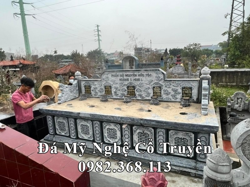 Mộ đá 5 ngôi liền nhau đẹp