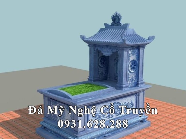 Thiết kế Mộ đá 1 mái đẹp cổ kính, trang trọng.