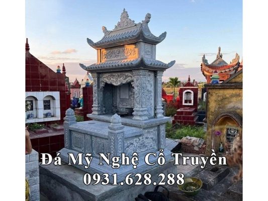 Xây Mộ đá đôi hai mái đẹp tại Thanh Hóa.